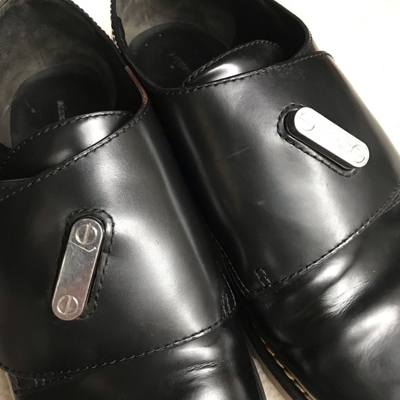 ALEXANDER WANG “Dillon” Twist Lock Leather Platform Creeper Black Gloss Leather - Picture 12 of 14